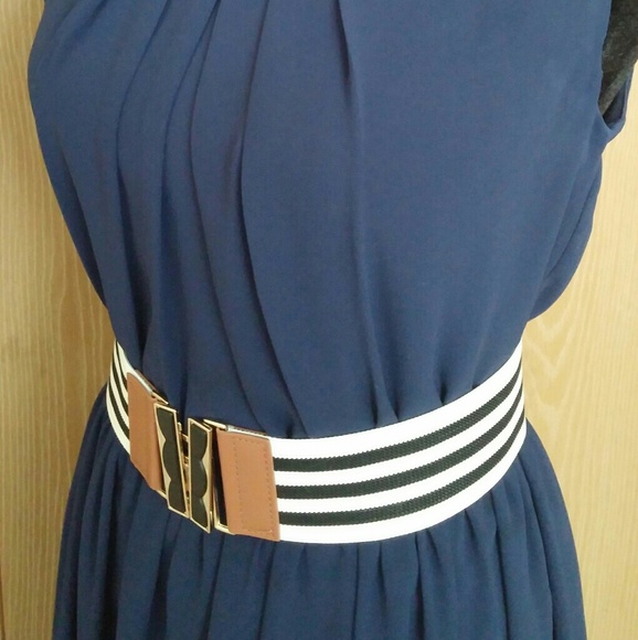 Navy Midi Dress Size M - Picture 3 of 4